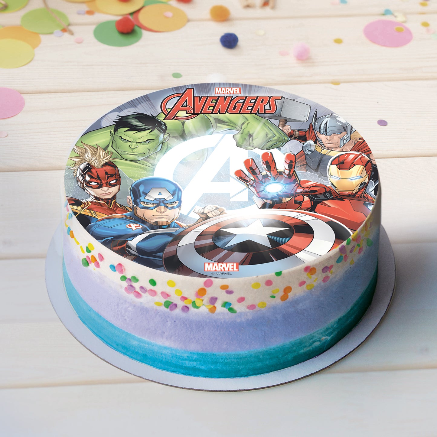 6 DISQUES EN AZYME DÉCO GÂTEAUX AVENGERS 20 CM
