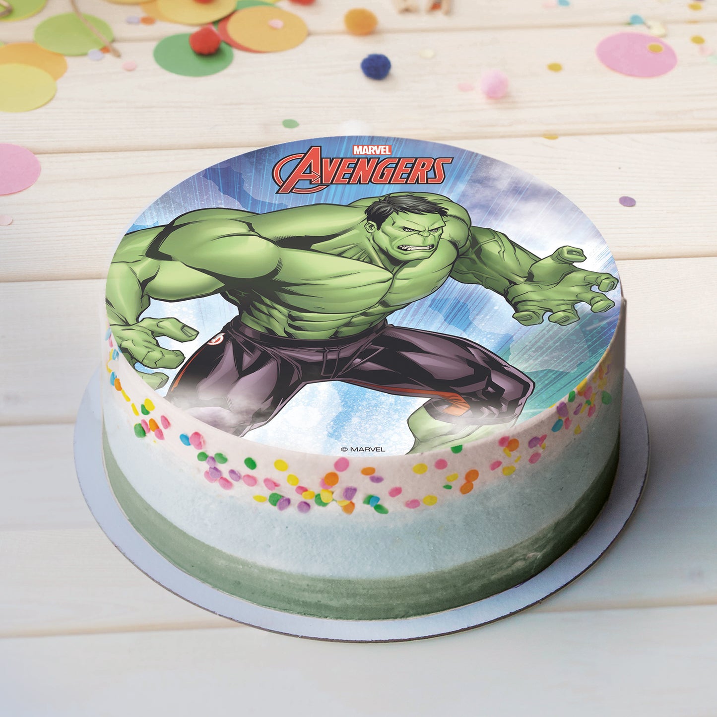 DISQUE EN AZYME POUR GÂTEAUX HULK 20CM