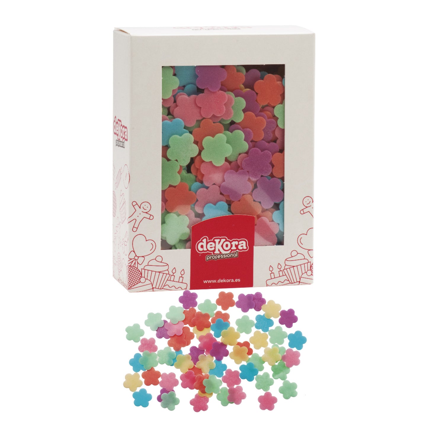 DECORATION EN AZYME POUR GÂTEAUX ASSORTIMENT FLEURS Ø 1,5CM