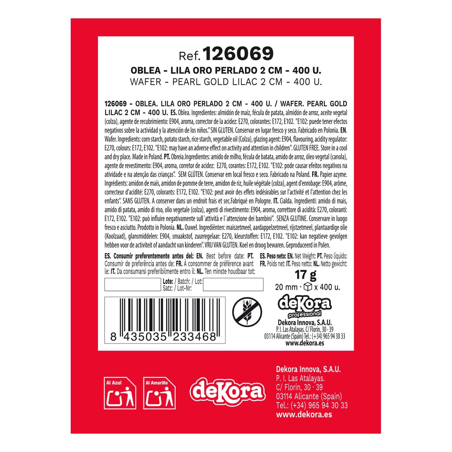 400 PEARL GOLD WAFER LILIES 2 CM