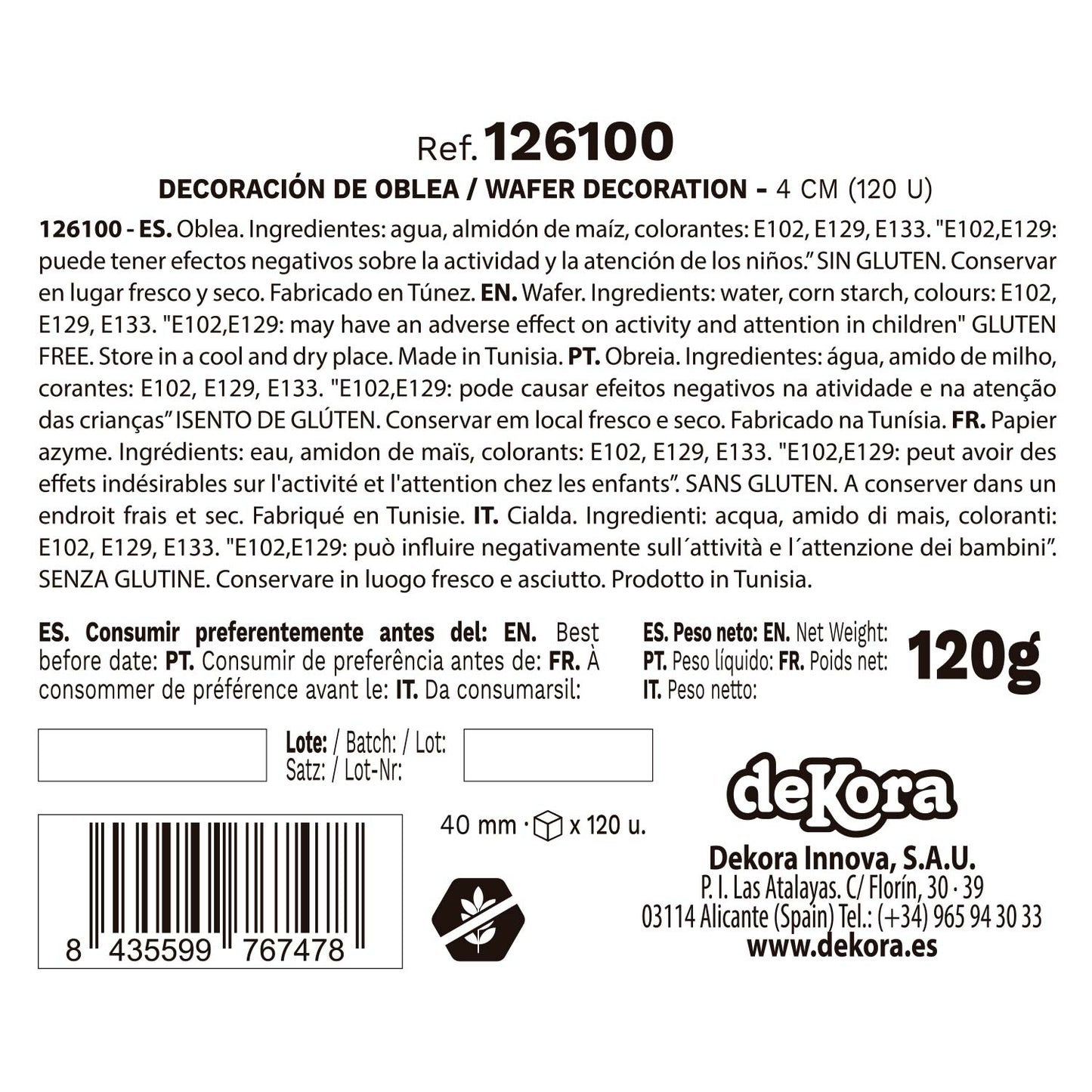 ANÉMONE EN AZYME COULEURS ASSORTIES 4 CM