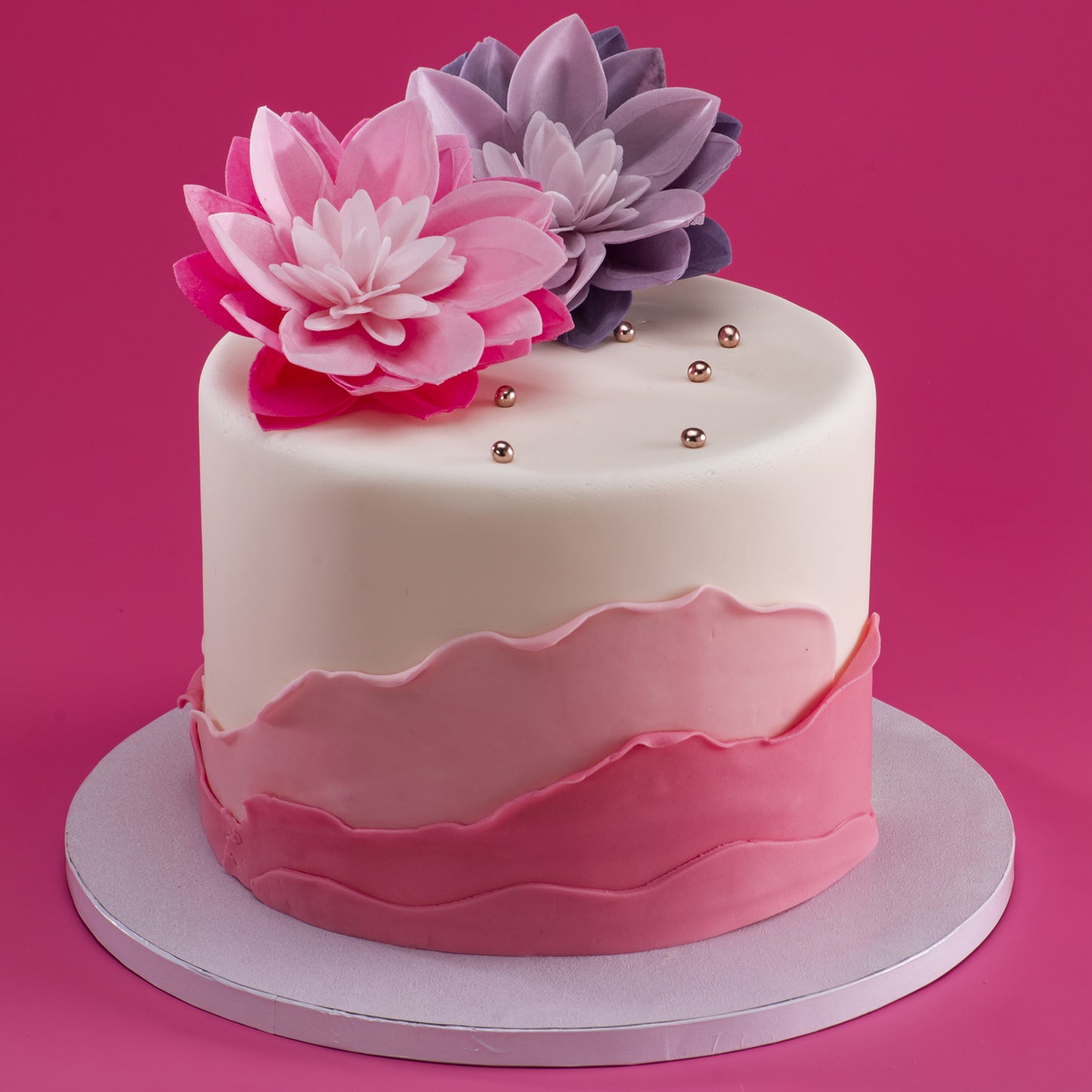 GAUFRE NÉNUPHAR COULEUR ROSE 14CM