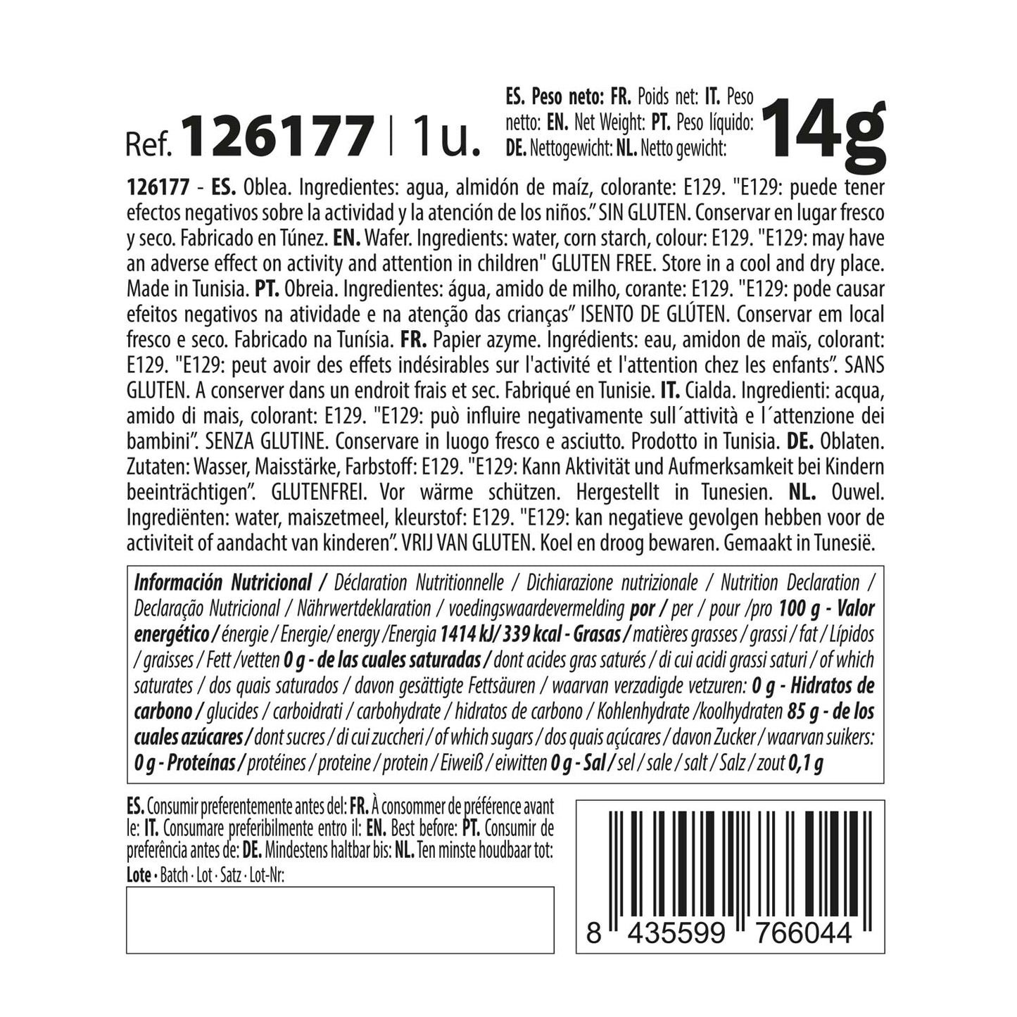 WATER LILY OBLEA COLOR NARANJA 14CM