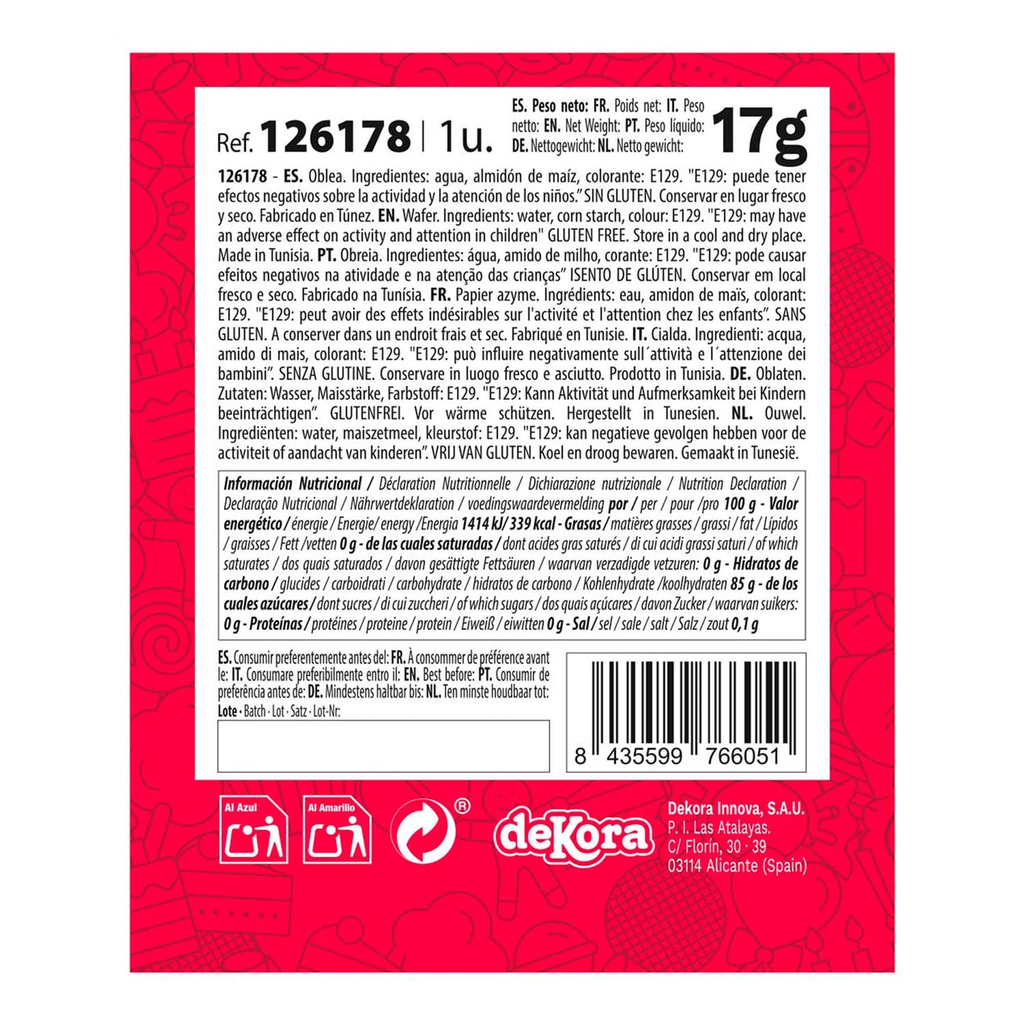 RED WAFER FLOWER 13CM