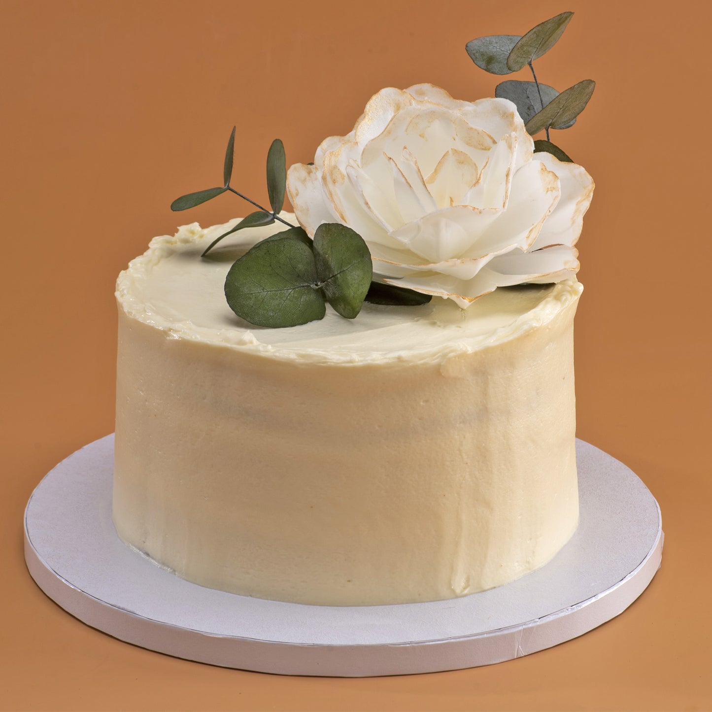 GAUFRETTE ARTISTIQUE ROSE COULEUR OR 12CM