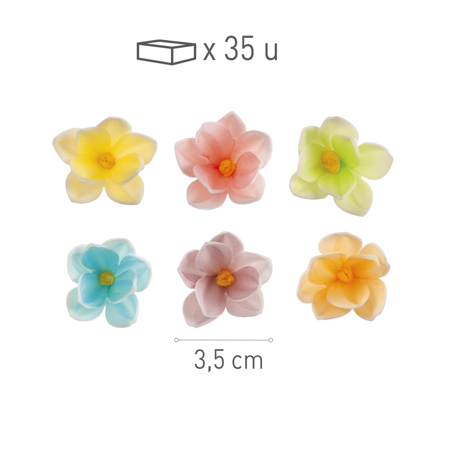 MINI FLEURS COULEURS 3.5CM