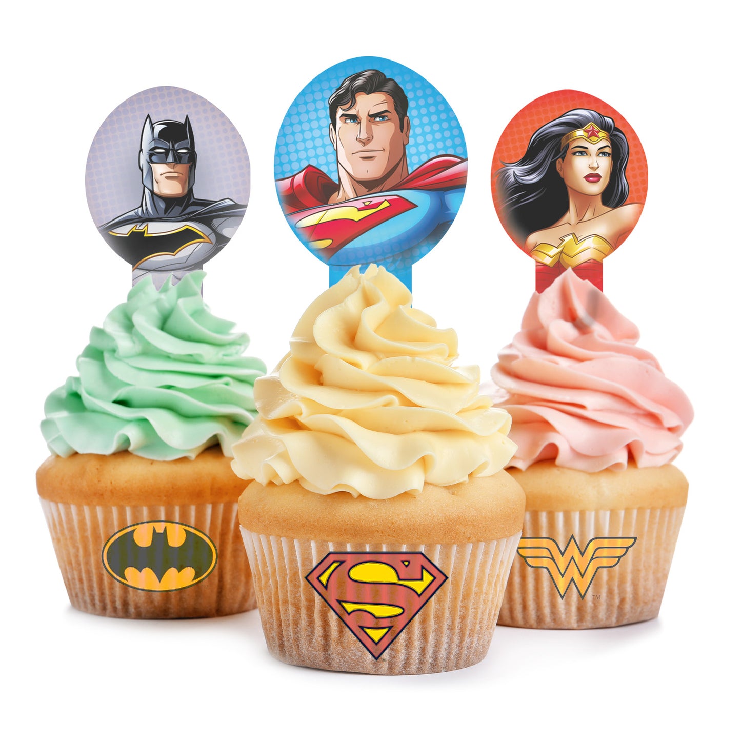 BLISTER 20 WAFER JUSTICE LEAGUE DEKORAPIN 6,5X4CM