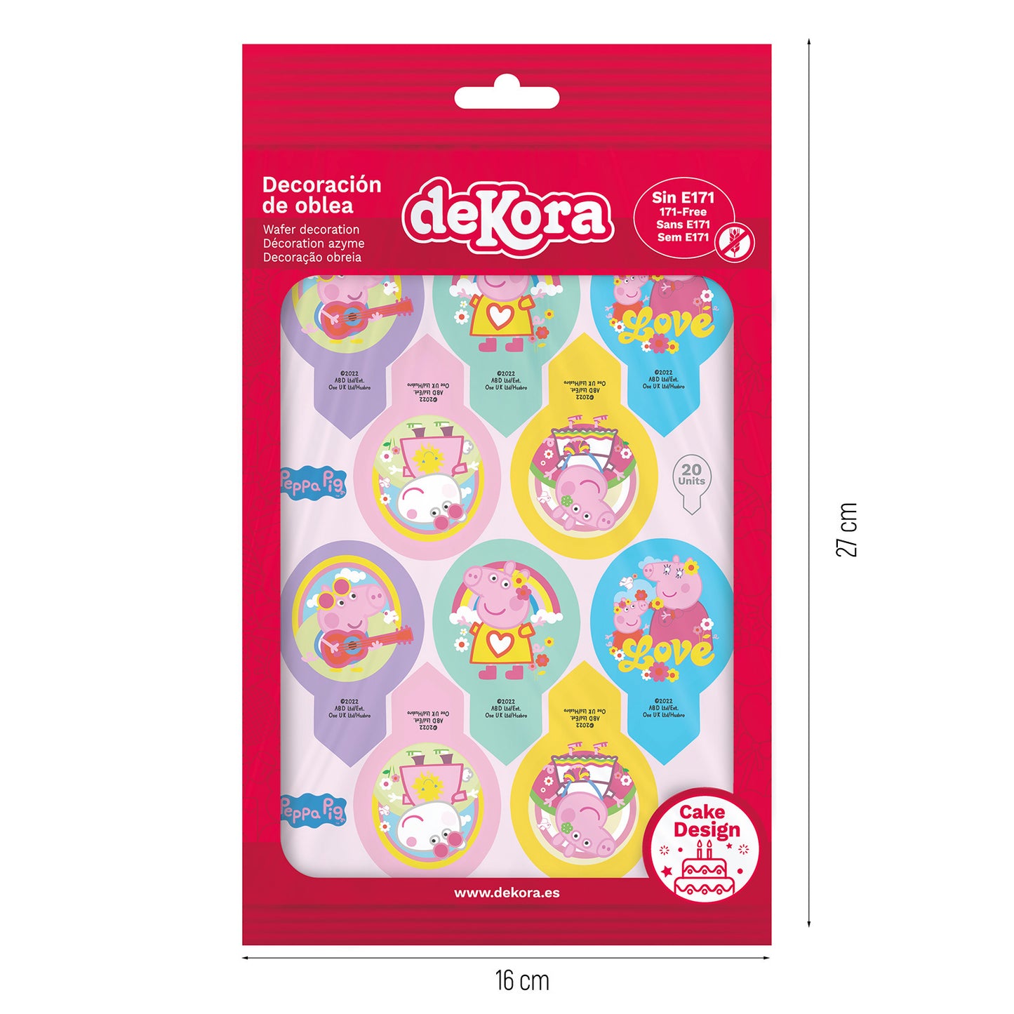 BLISTER 20 DEKORAPIN DE OBREIA PEPPA PIG 6,5X4CM A5