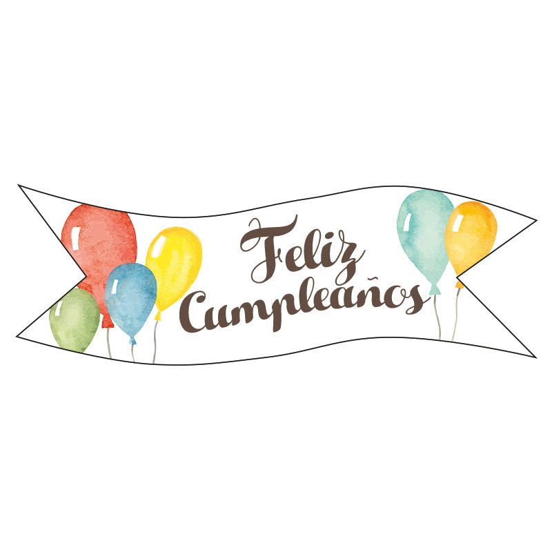 BANDEROLES EN AZYME JOYEUX ANNIVERSAIRE + FLEURS