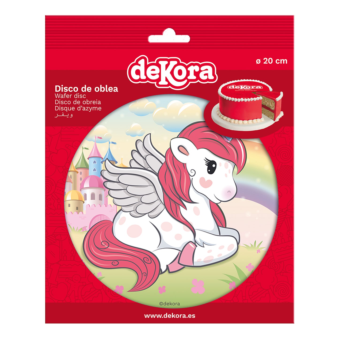 6 UNICORN WAFER CAKE DECORATING DISCS IN FOIL 20 CM