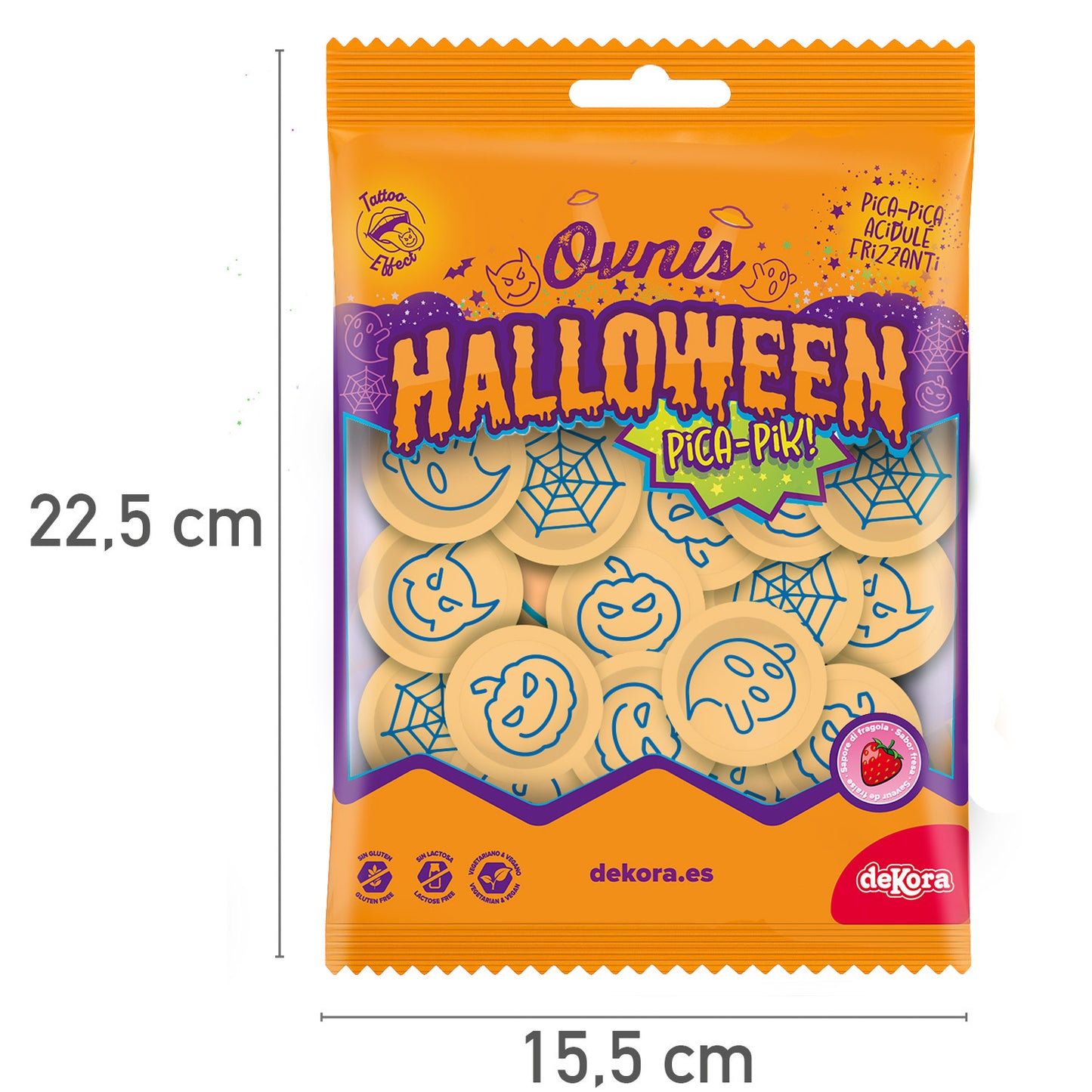 UFOS HOSTIA RECHEADOS COM PICA PICA TATUAGEM HALLOWEEN 39GR