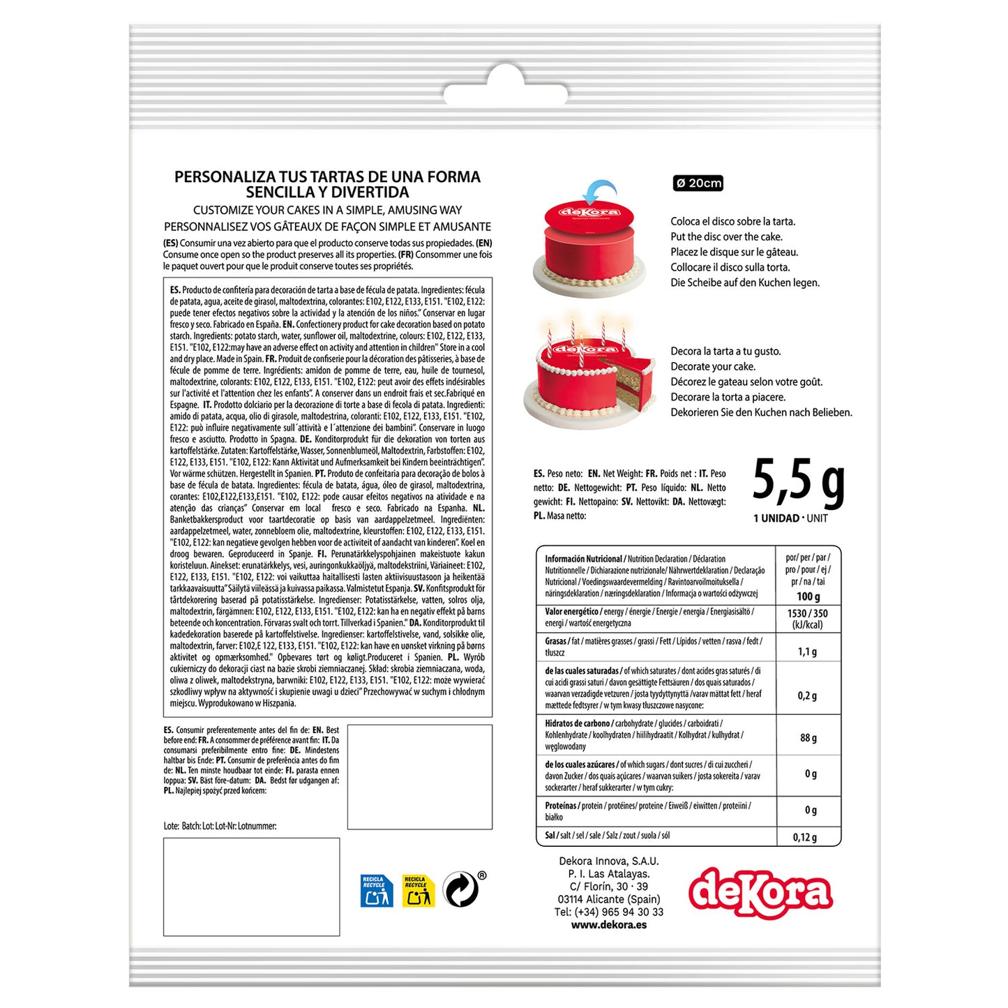 6 DISQUES EN AZYME FOIL POUR GÂTEAUX PJ MASKS 20 CM