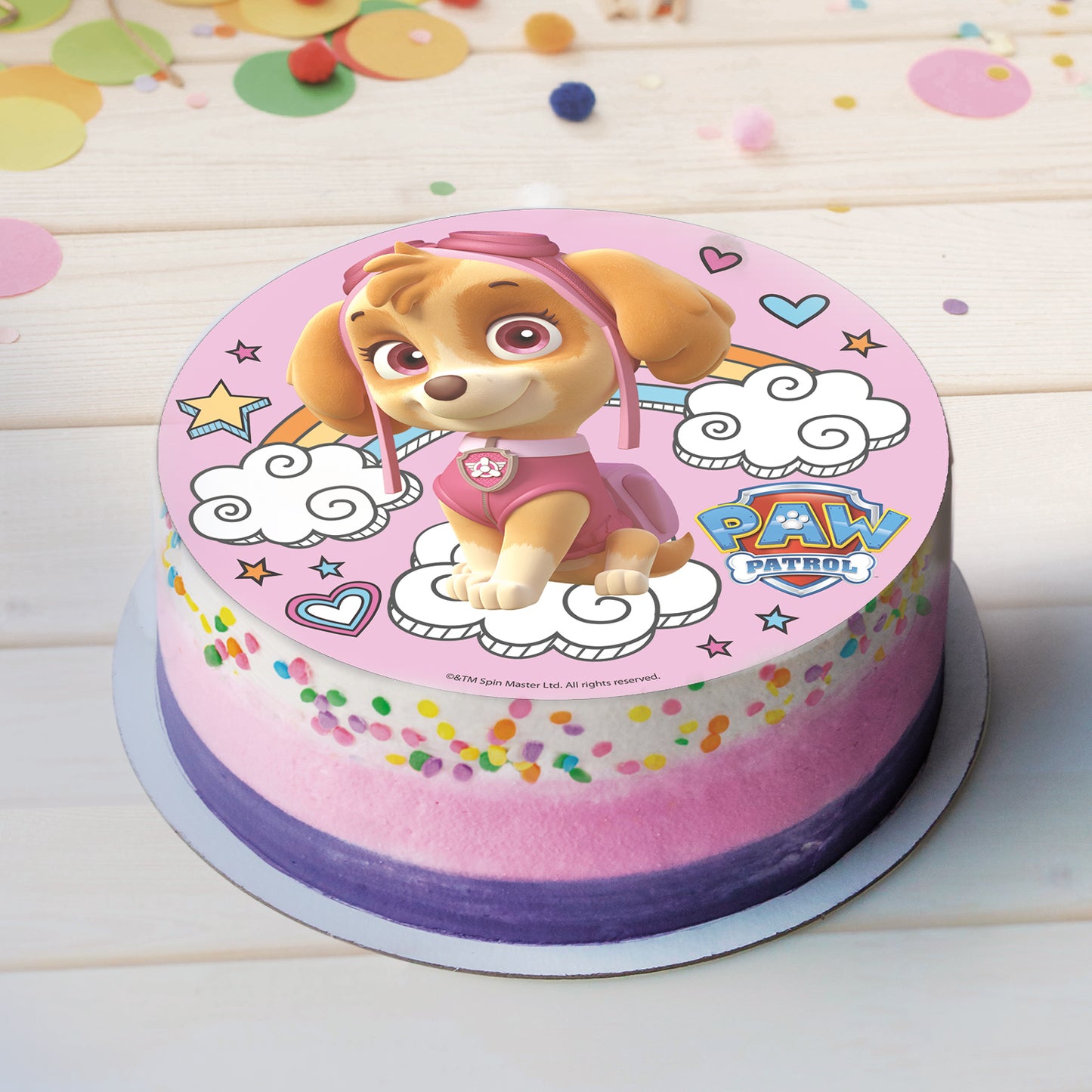 DISQUE AZYME DÉCO GÂTEAUX SKYE PAW PATROL 20CM