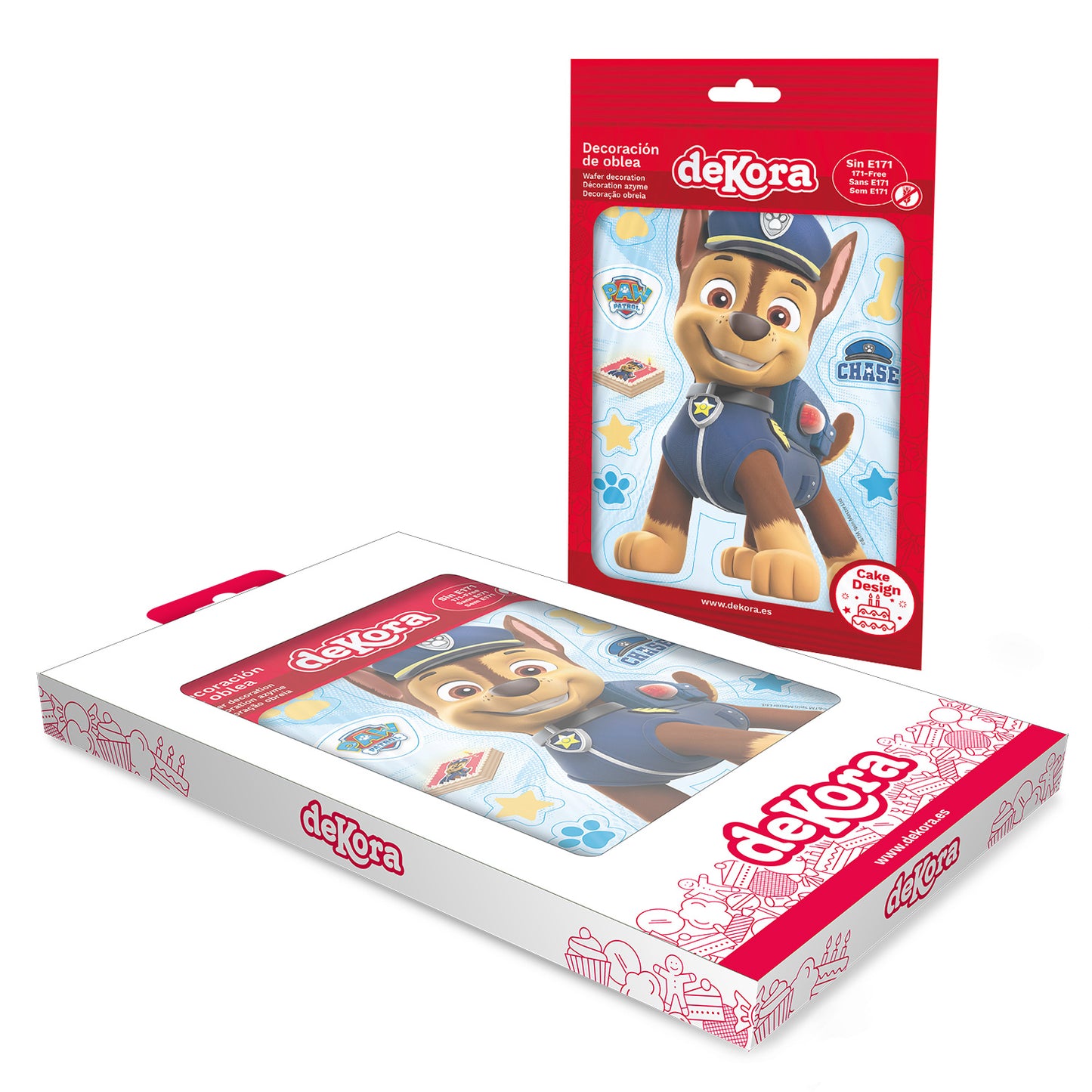 SILUETA EN OBLEA PARA TARTA CHASE PATRULLA CANINA 14.8X21CM