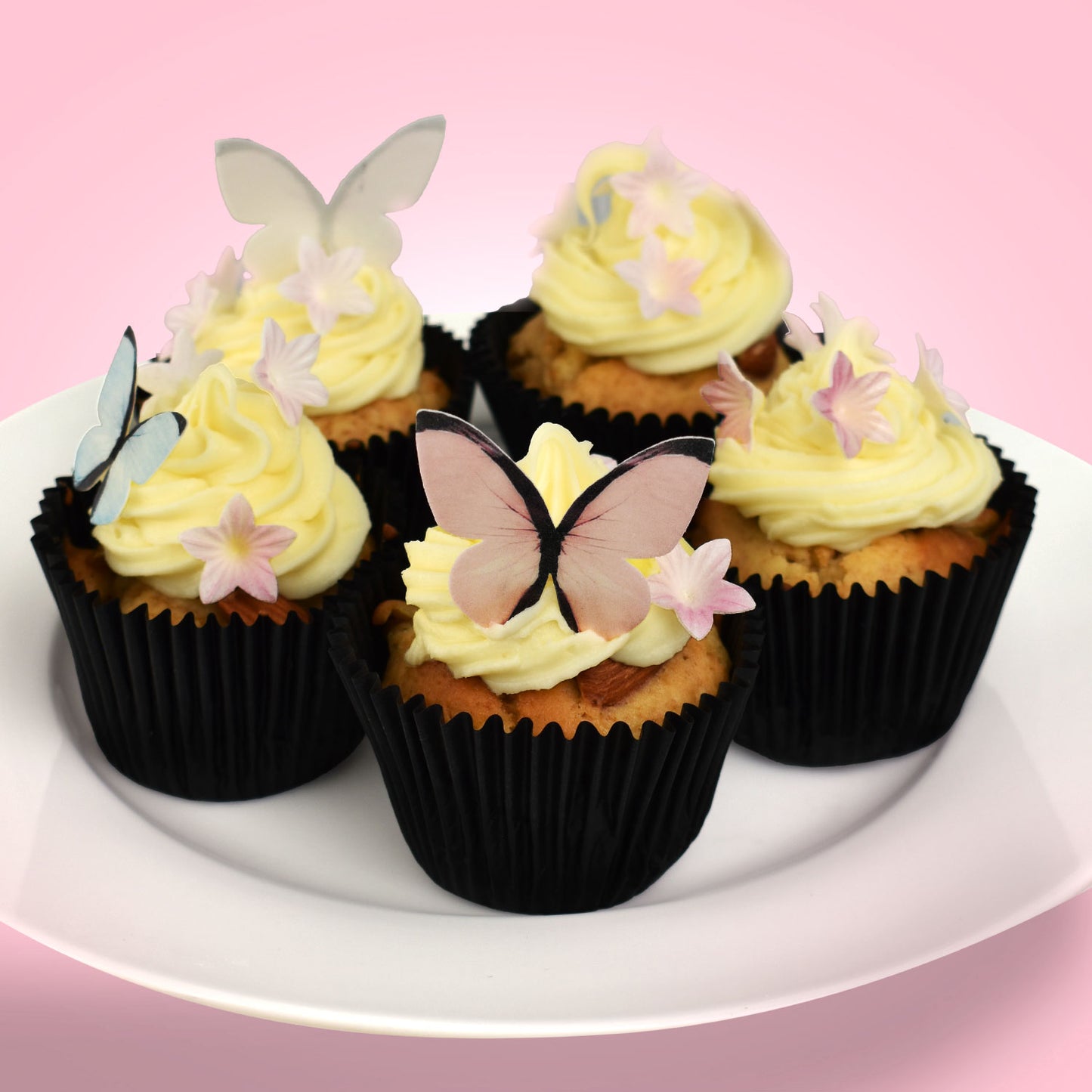 BLISTER MINI FLEURS ROSE ET PAPILLONS ROSE ET BLEU AZYME