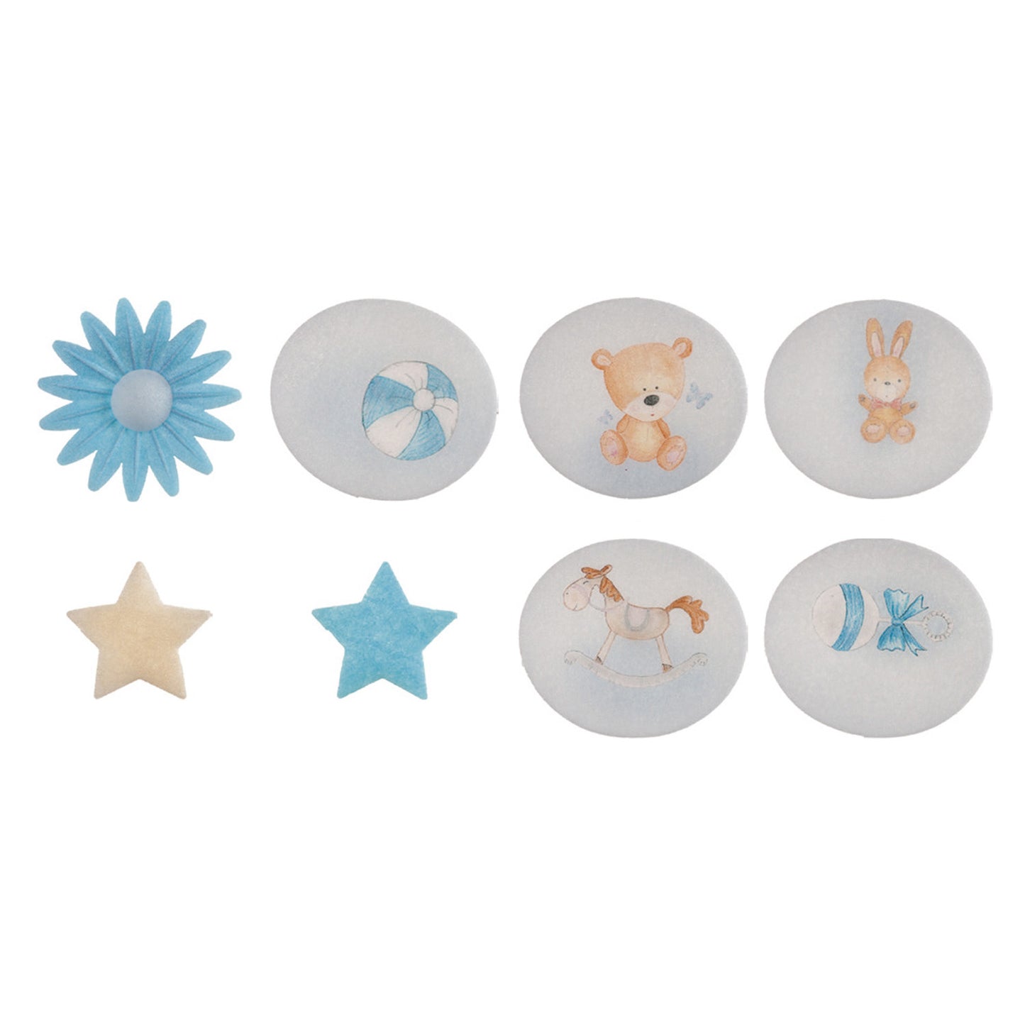 BLISTER ASSORTMENT OF BABY BLUE DAISIES/STARS WAFER