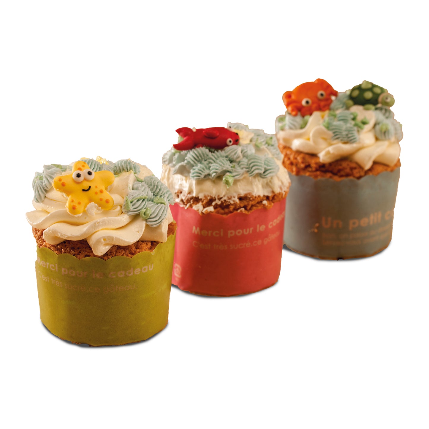 DECORATION EN SUCRE 3D ANIMEAUX DE MER 2,5X2,7CM