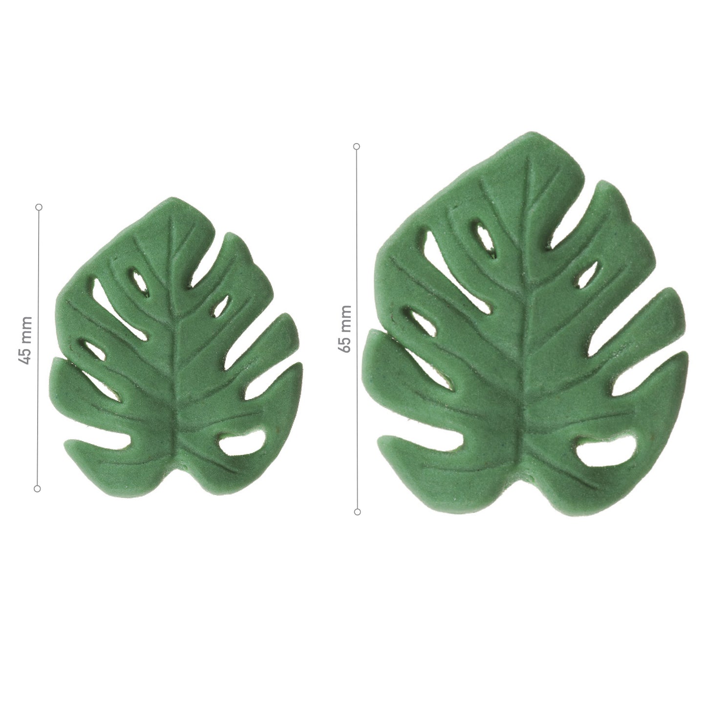 DÉCORATION EN SUCRE FEUILLE MONSTERA 4,5 - 6,5 CM