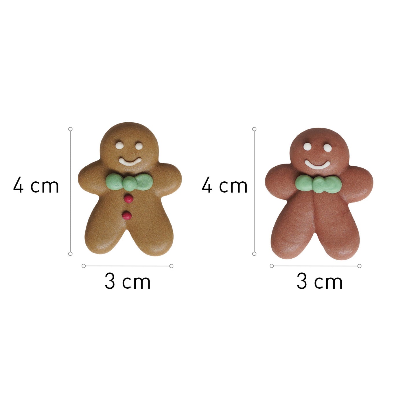 DECORATION EN SUCRE BONHOMME GINGER 4 DESIGNS 4X3CM