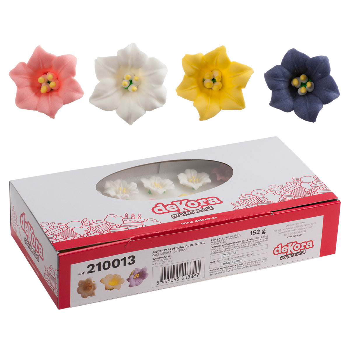 FLOR AZUCENA AZÚCAR 4 cm PARA DECORAR TARTAS