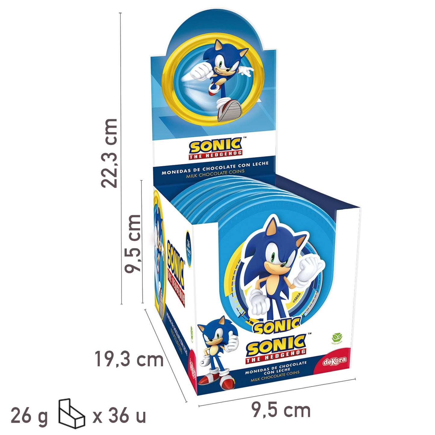 PIÈCES DE MONNAIE EN CHOCOLAT SONIC 26GR