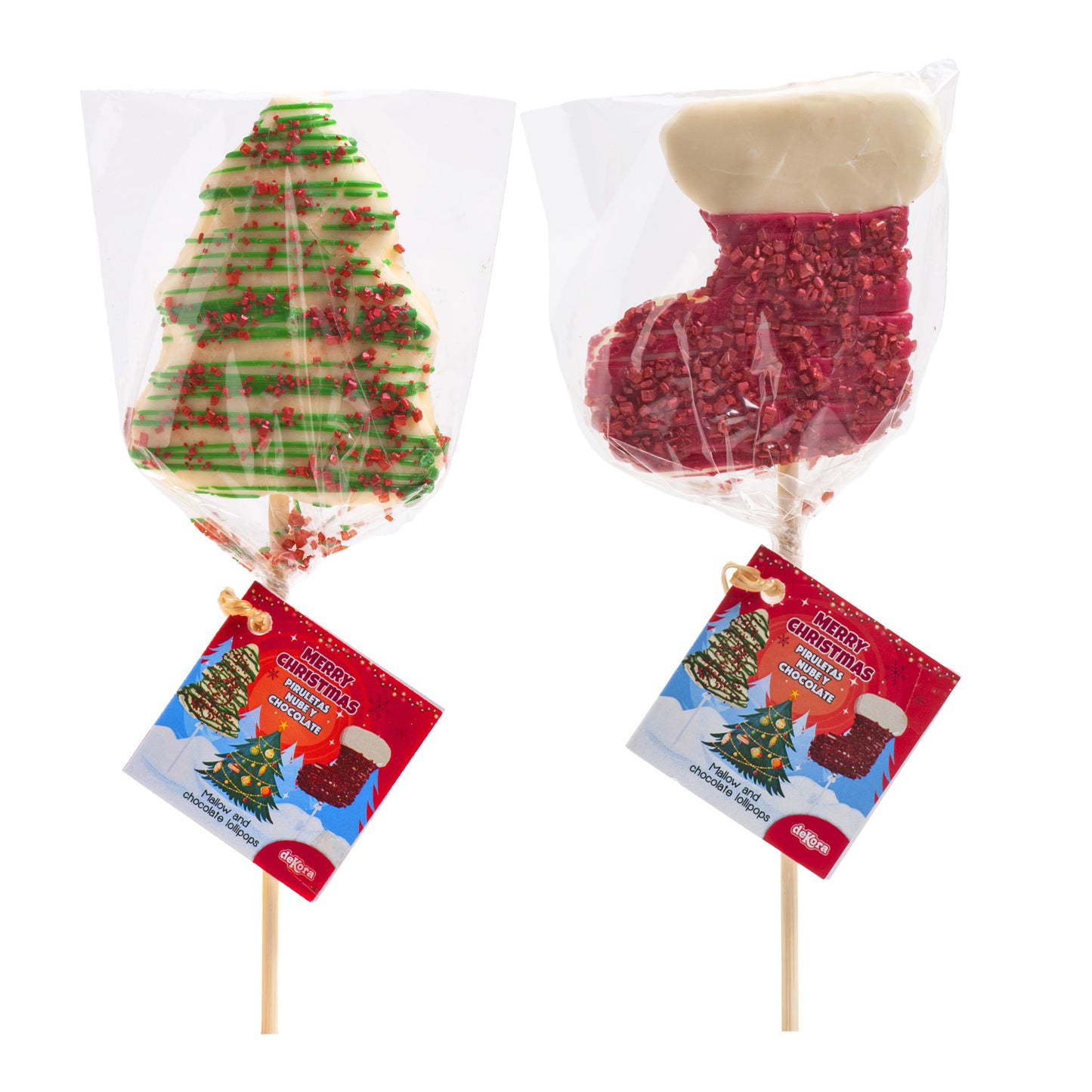 SUCETTES AU CHOCOLAT MALLOW BOTTE ET SAPIN DE NOËL 30GR