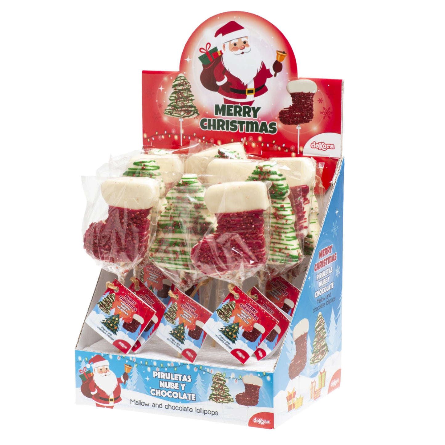 SUCETTES AU CHOCOLAT MALLOW BOTTE ET SAPIN DE NOËL 30GR