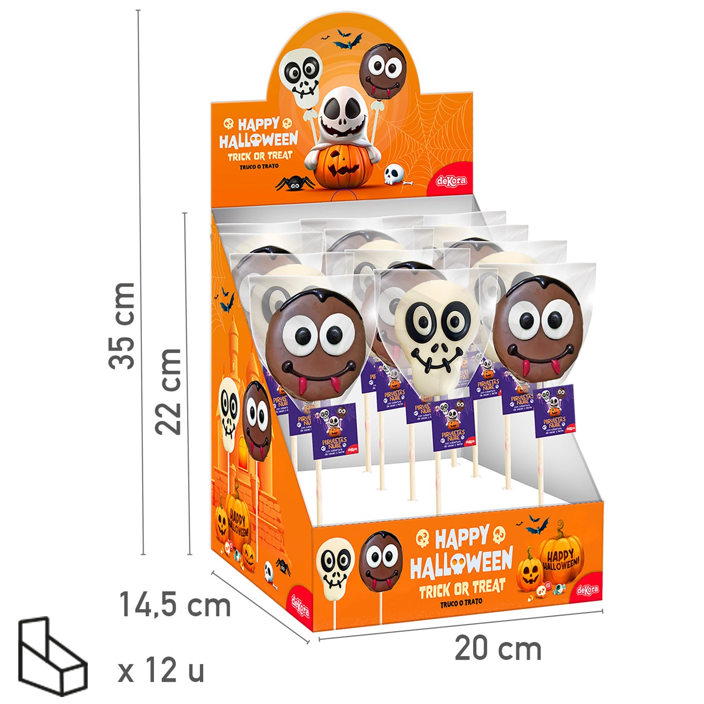 PIRULETA MALLOW CHOC SURT.HALLOWEEN 30GR