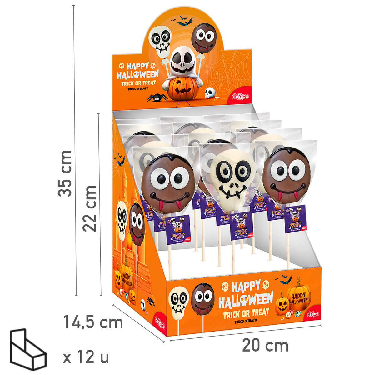 PIRULETA MALLOW CHOC SURT.HALLOWEEN 30GR