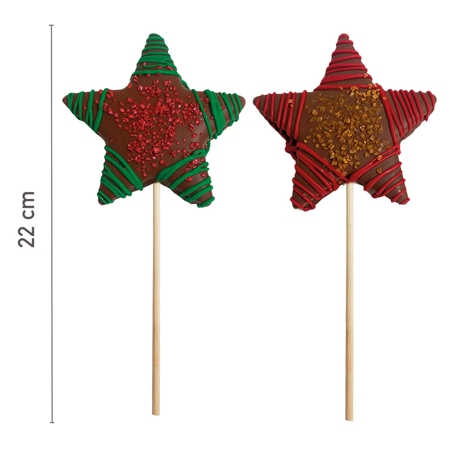 SUCETTE ÉTOILE DE NOËL EN GUIMAUVE ET CHOCOLAT 30GR