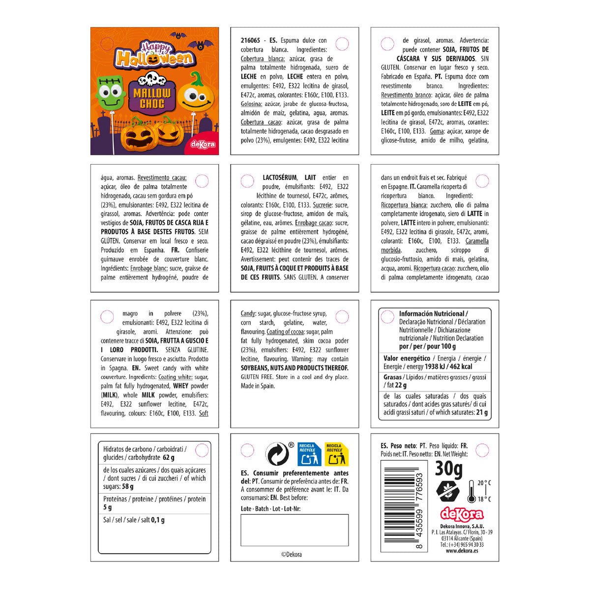 PIRULETA MALLOW CHOC HALLOWEEN SURT. CALABAZA Y FRANKI 30GR