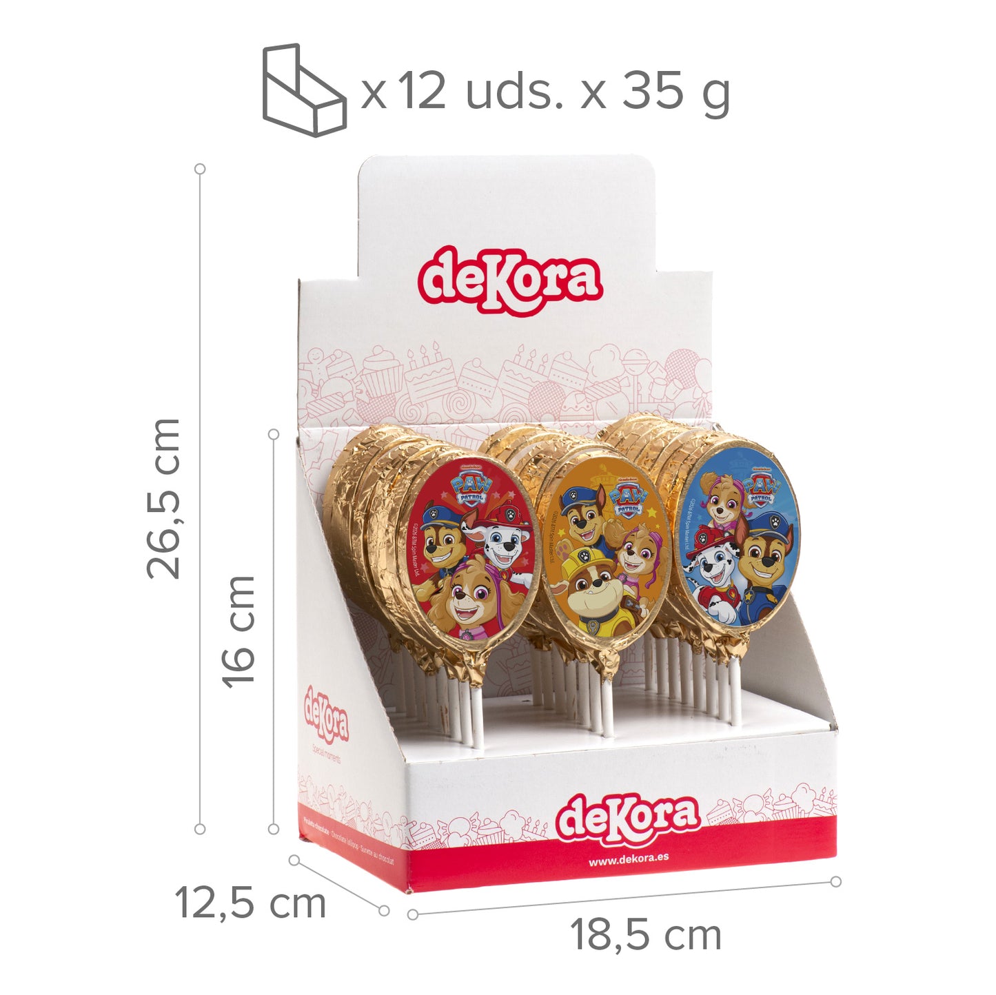 SUCETTES CHOCOLAT PAW PATROL 30GR