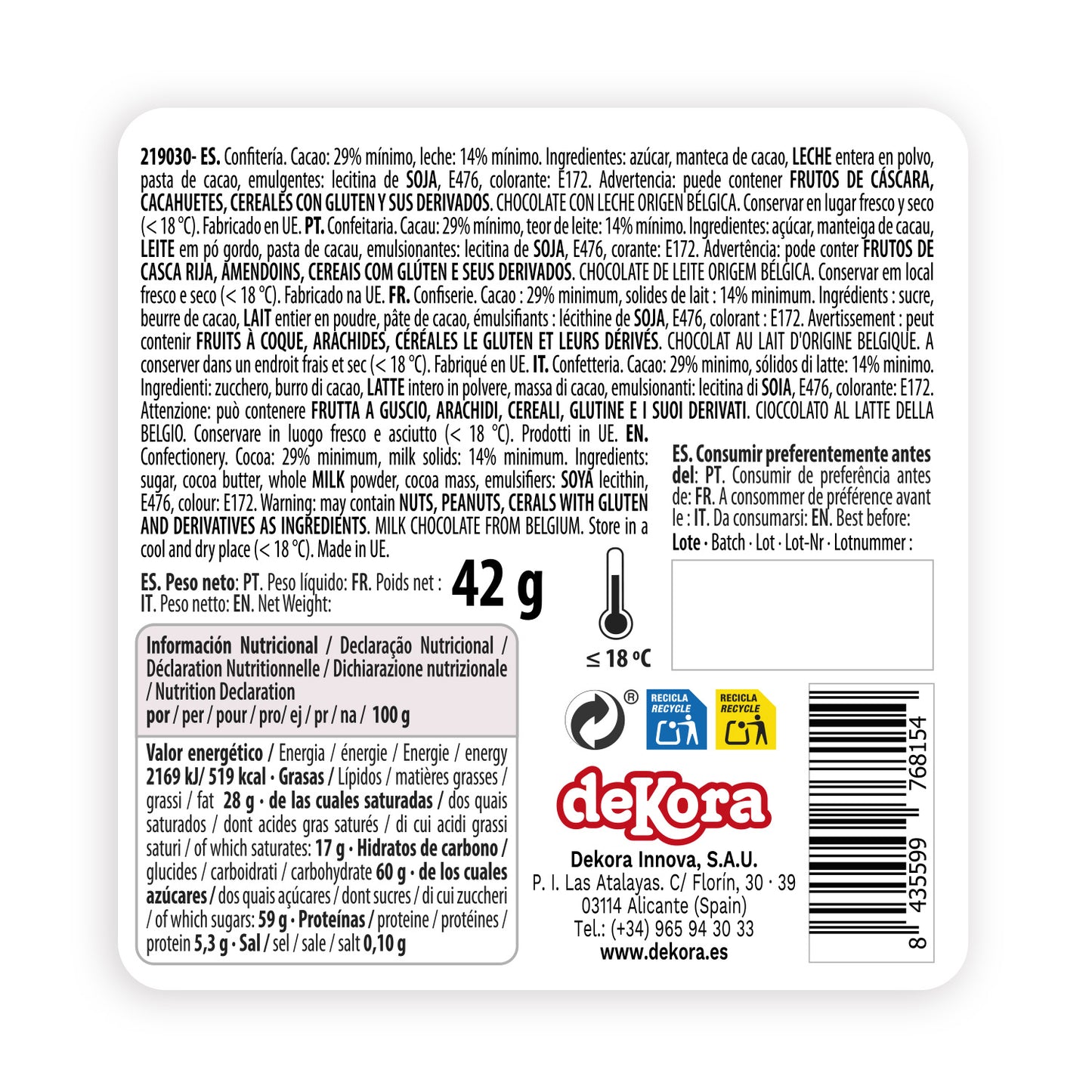 SPRAYED CHOCOLATE HEART 42GR