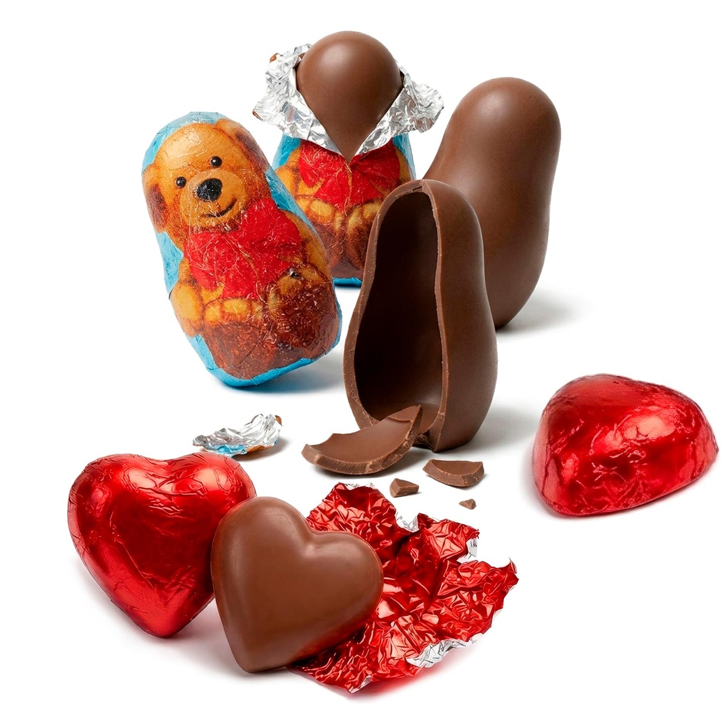 CUORI E ORSCETTI DI CIOCCOLATO ROSSO 70GR