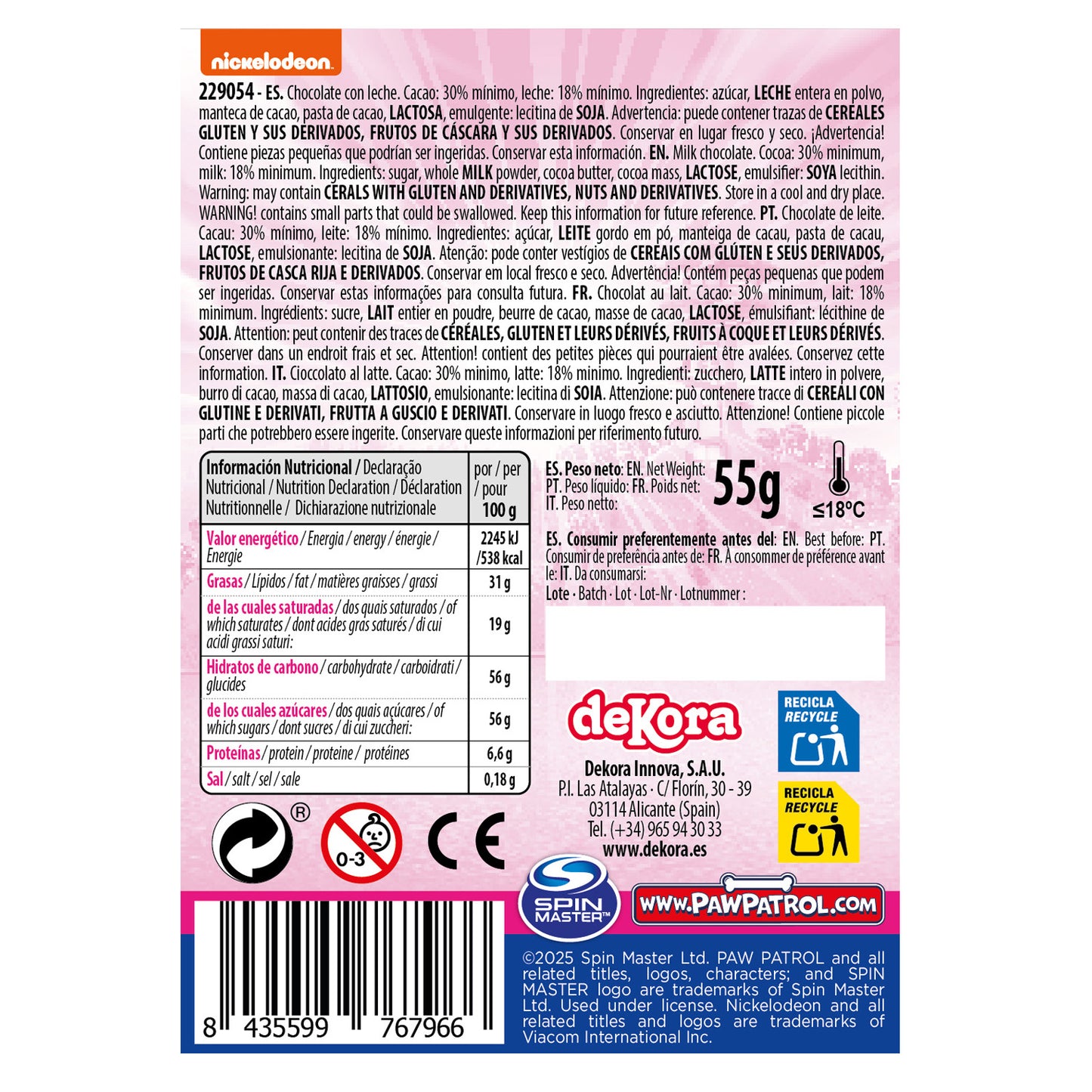 CHOCOLATE EGG WITH SKYE BRACELET 55GR