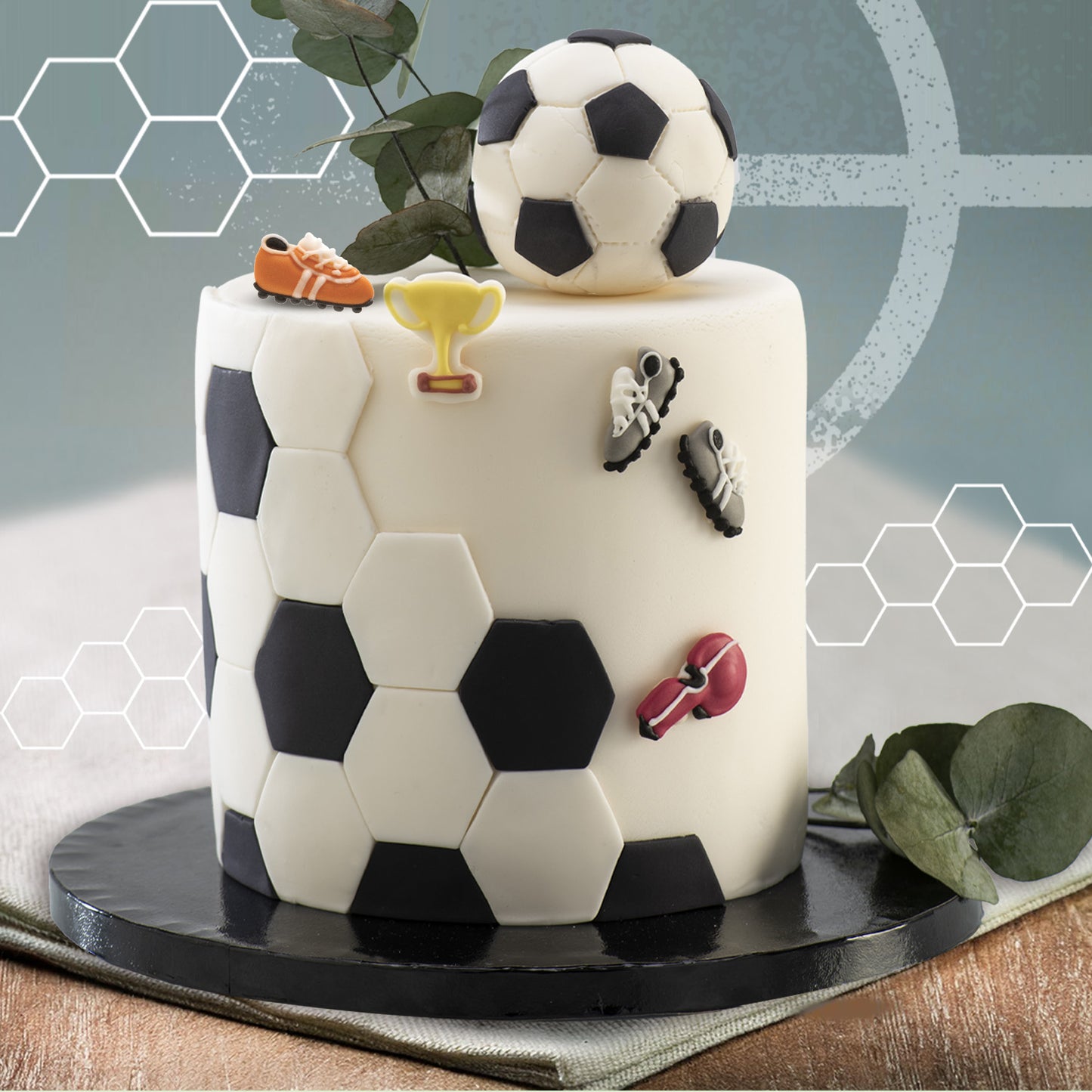 BLISTER SUGAR CAKE DECORATION FOOTBALL
