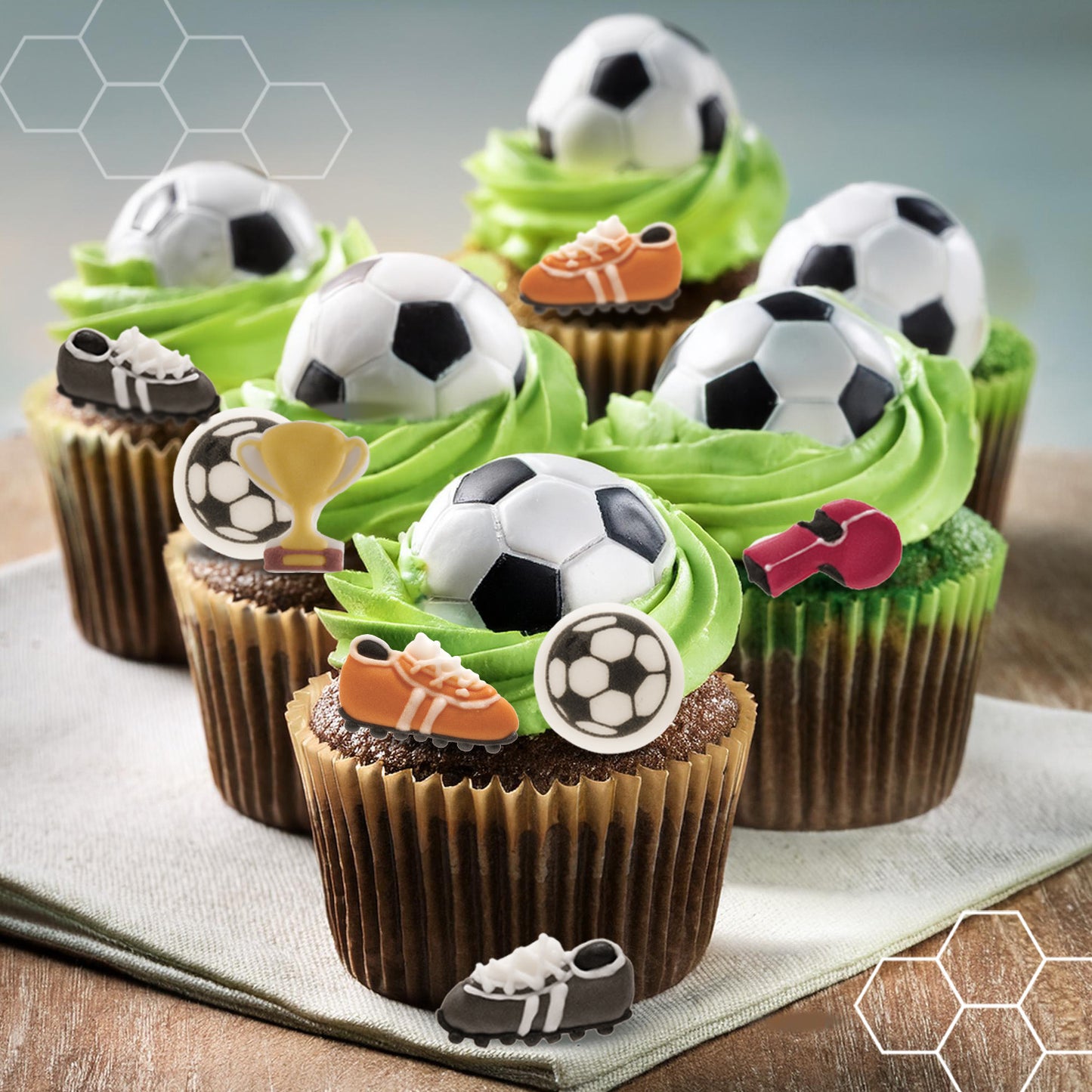 BLISTER SUGAR CAKE DECORATION FOOTBALL
