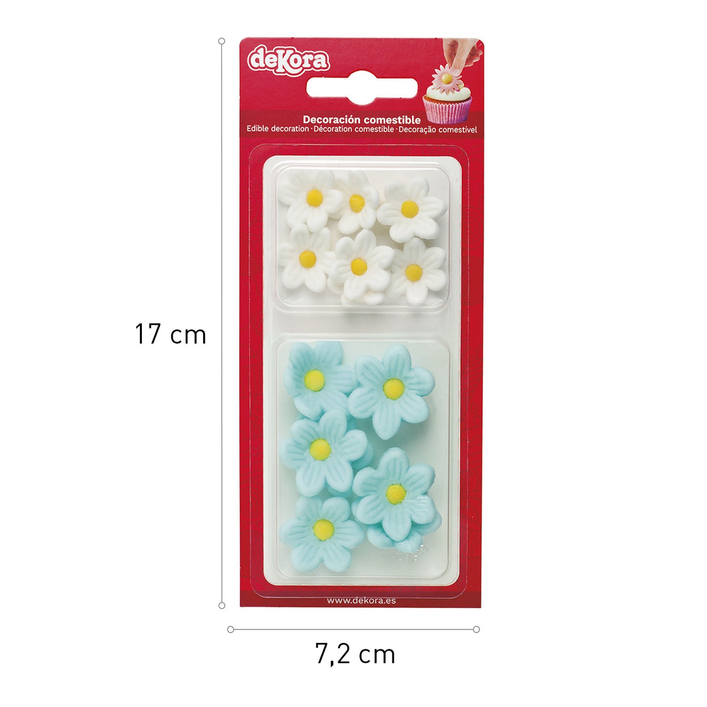 BLISTER SUCRE 7 MARGUERITES BLANCHES ET 7 BLEUES