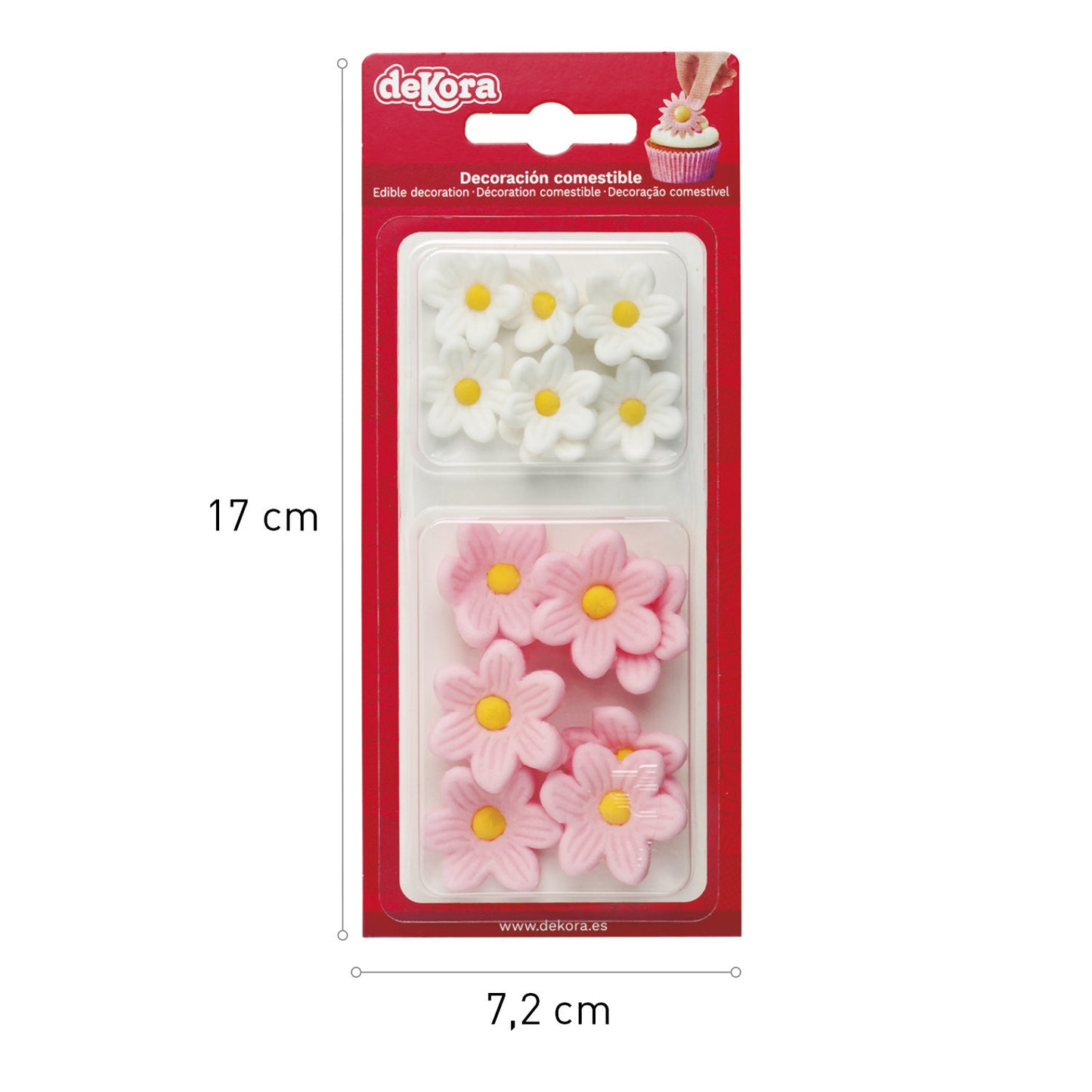 BLISTER SUCRE 7 MARGUERITES BLANCHES ET 7 ROSES