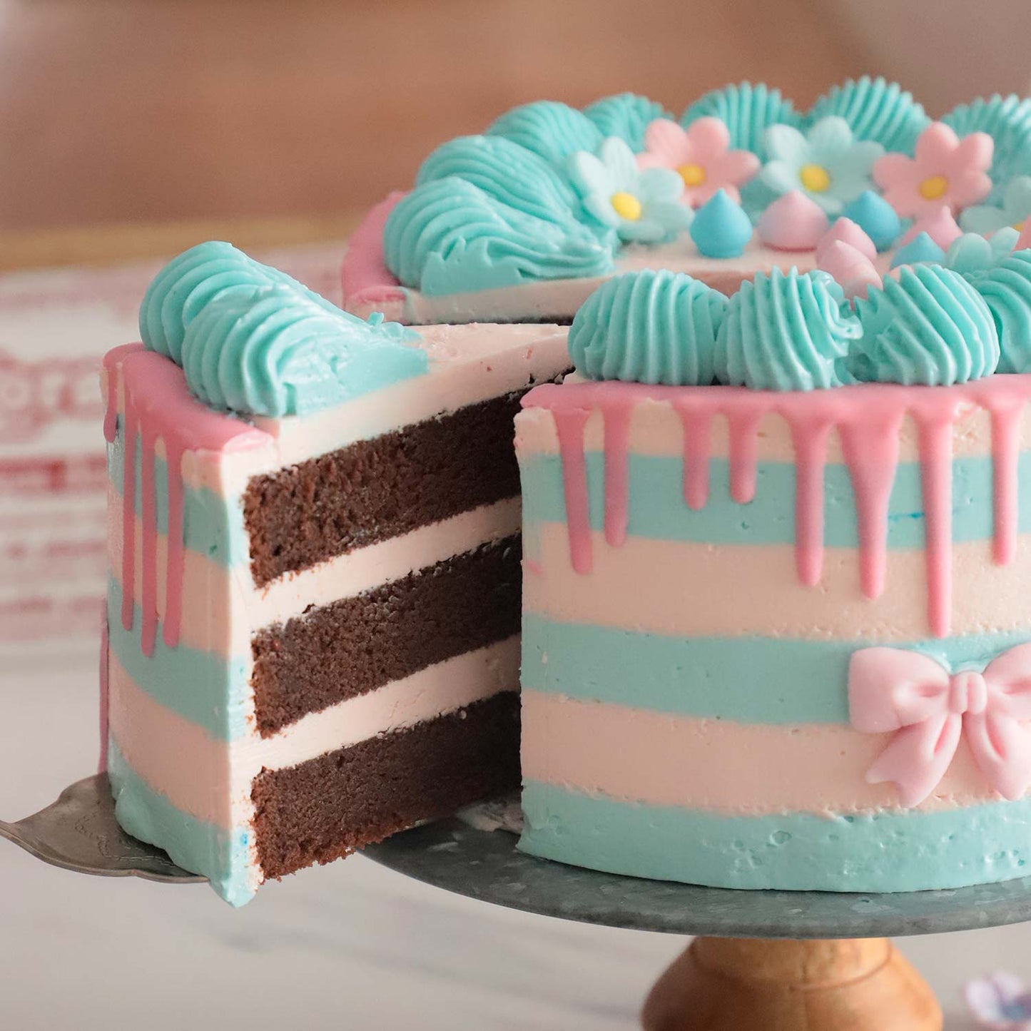 AÇÚCAR BLISTER FITA ROSA COM FLORES