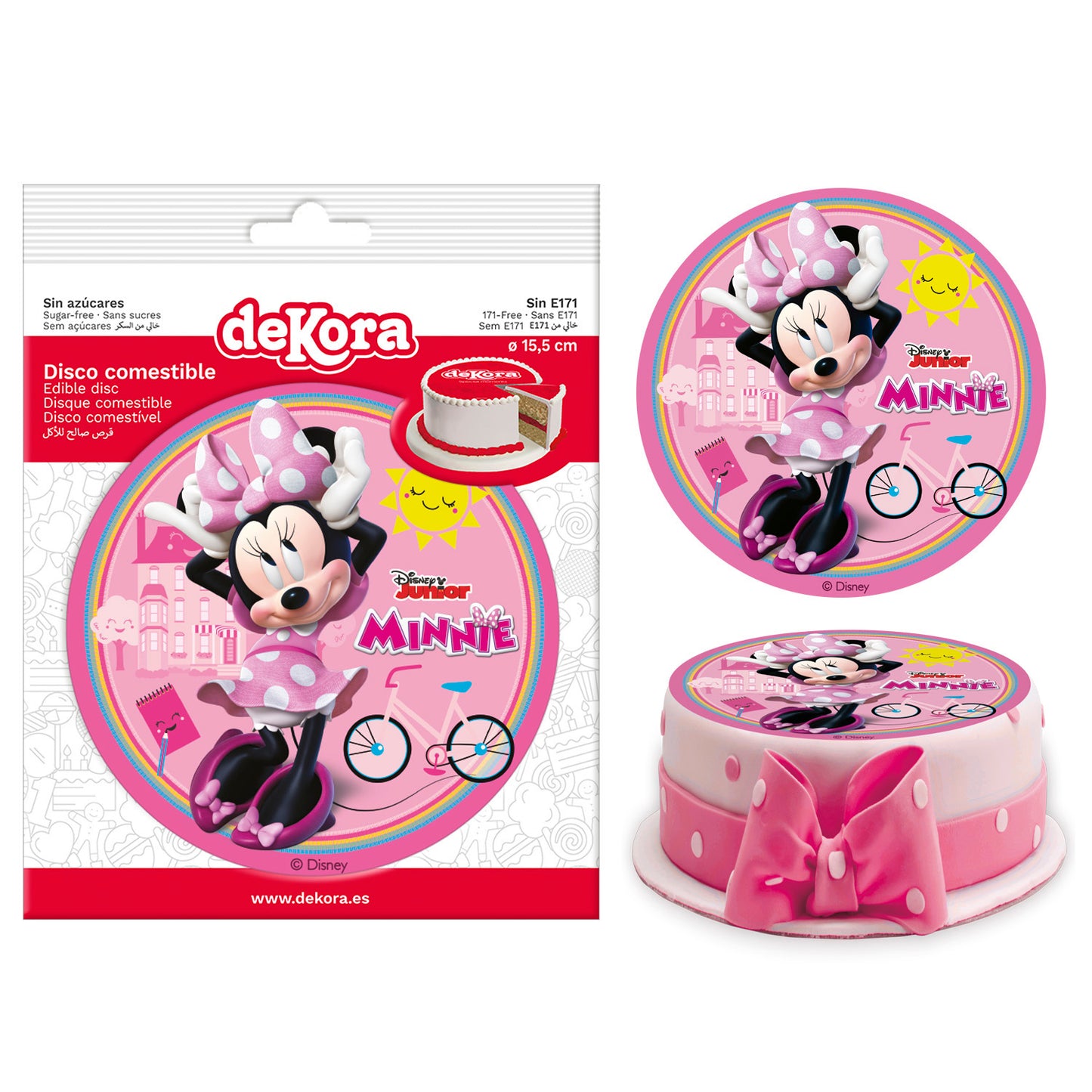 DISQUE COMESTIBLE DÉCO GÂTEAUX MINNIE ZERO 15,5CM