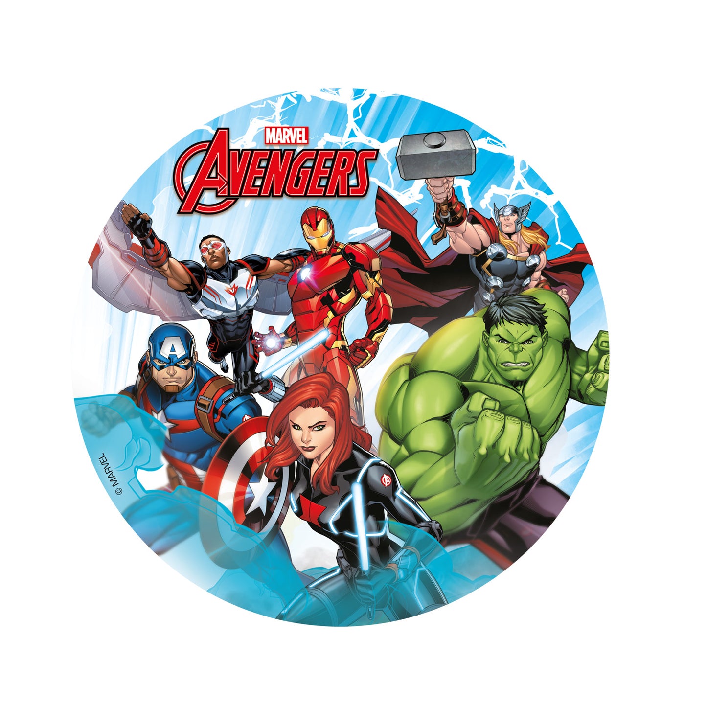 DISCO COMESTÍVEL DECORAR BOLOS AVENGERS ZERO 15,5CM