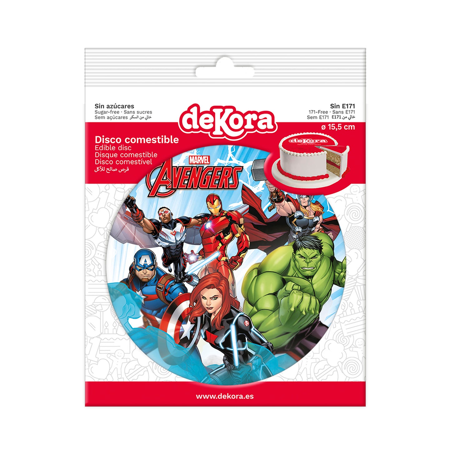 DISCO COMESTÍVEL DECORAR BOLOS AVENGERS ZERO 15,5CM