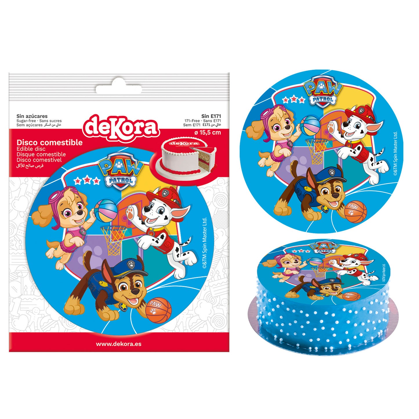 DISQUE COMESTIBLE DÉCO GÂTEAUX PAW PATROL ZERO 15,5CM