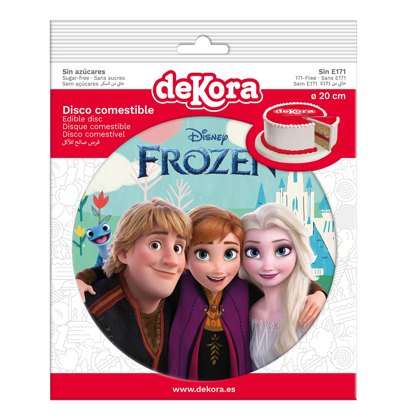 DISCOS COMESTIVELS BOLOS FROZEN 20CM ZERO