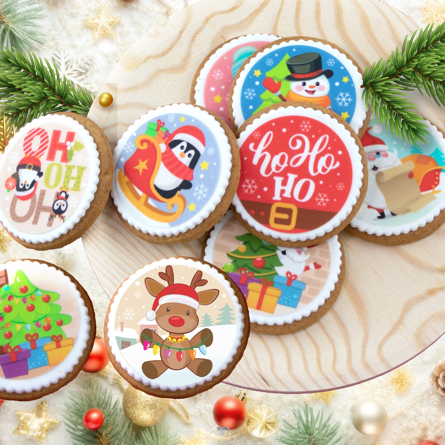 MIX DISCHI DI NATALE ALIMENTARI 12U Ø 5,8CM
