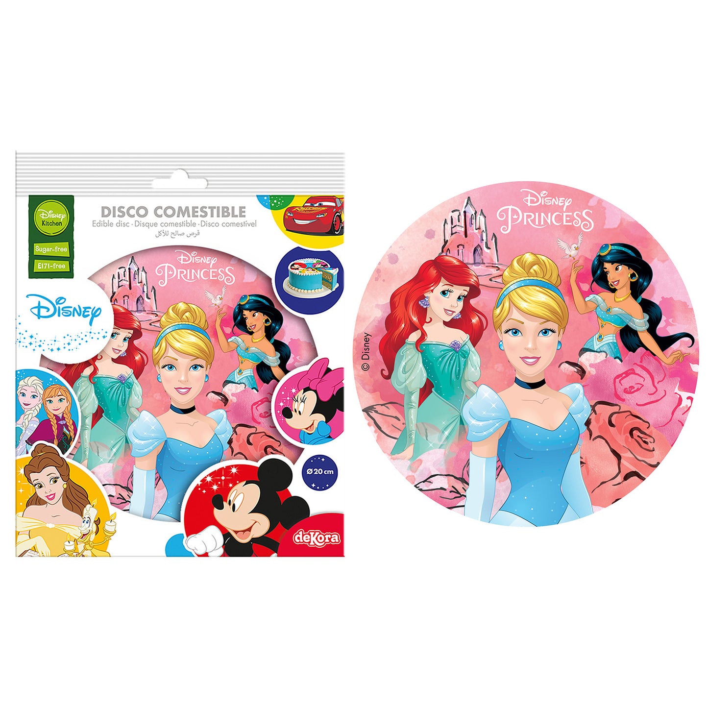 DISCOS COMESTIVELS BOLOS PRINCESSES 20CM