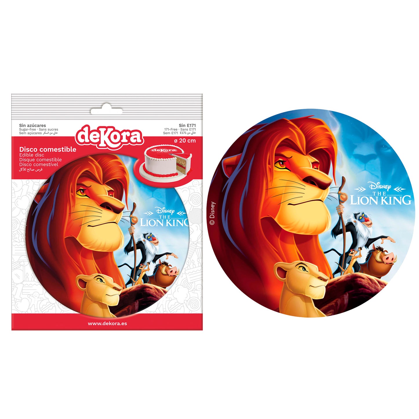 DISQUES COMESTIBLES GATEAU ROI LION 20CM