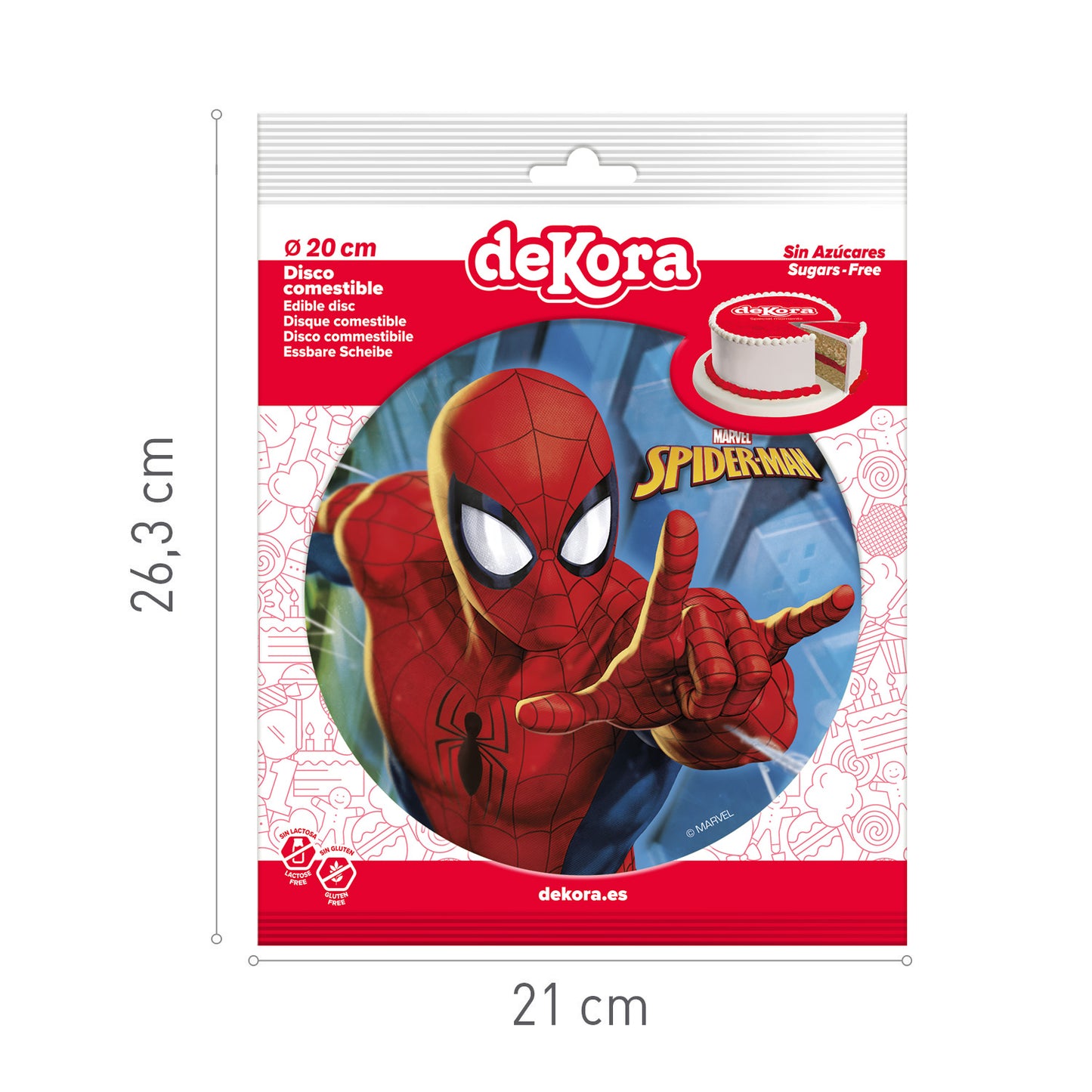 CAKE DECORATING EDIBLE DISCS SPIDER-MAN 20CM