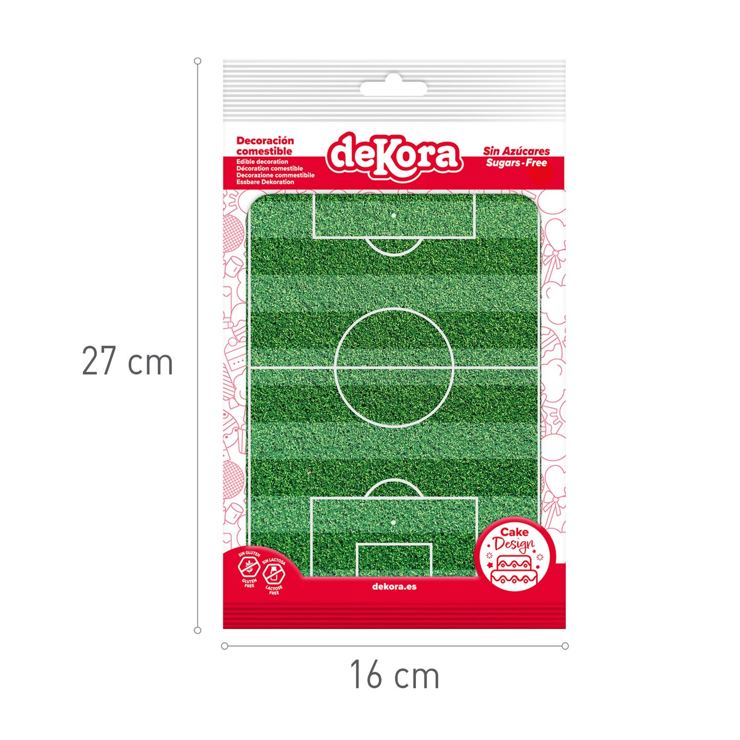 EDIBLE FOOTBALL FIELD CAKE DECORATION 14,8X21CM A5